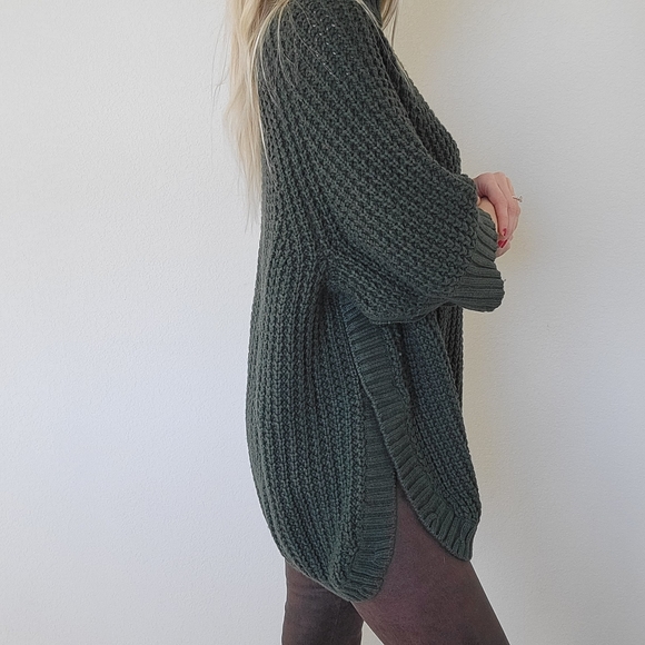 J. Crew Knitted Green Turtleneck Sweater Long Size S - Picture 4 of 7